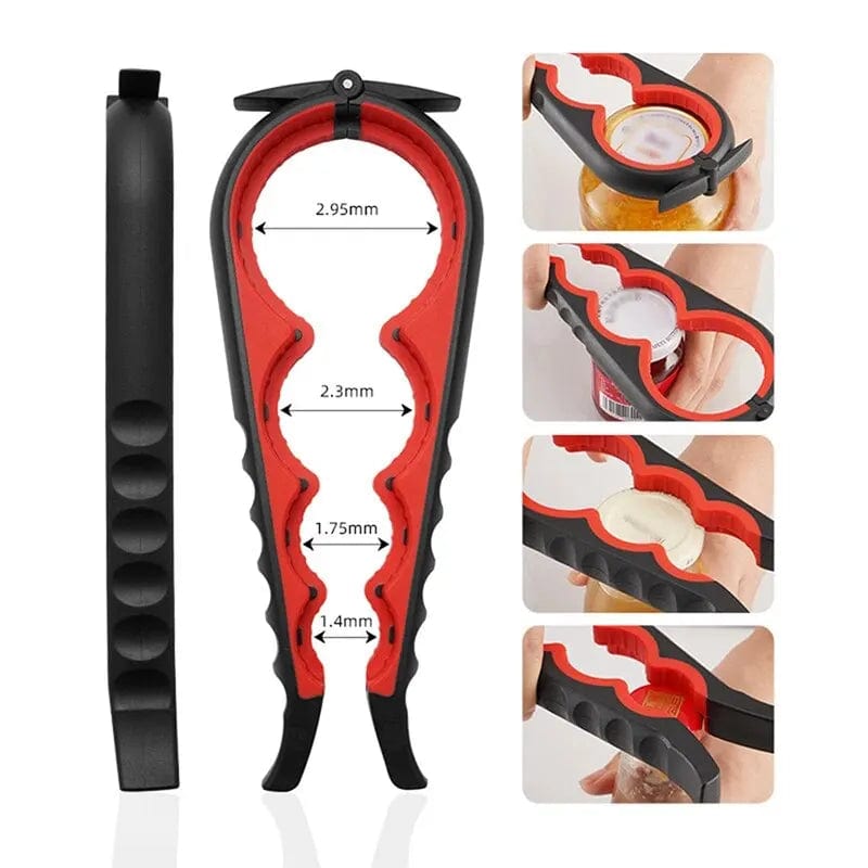 Can Opener Multi Functional Four In One Beverage Bottle Opener Cap Twister Four Position Can Opener Anti Slip Cap Twister - SHOWLU FASHION STORE
