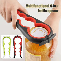 Can Opener Multi Functional Four In One Beverage Bottle Opener Cap Twister Four Position Can Opener Anti Slip Cap Twister - SHOWLU FASHION STORE