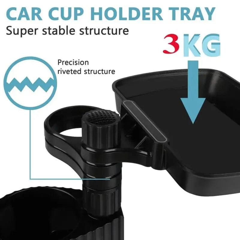Car Cup Holder Expander Tray with Detachable Car Cup Holder Tray, Car Food Trays for Eating &Cup Holder Tray Table for Car - SHOWLU FASHION STORE