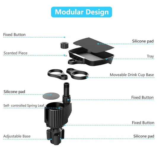 Car Cup Holder Expander Tray with Detachable Car Cup Holder Tray, Car Food Trays for Eating &Cup Holder Tray Table for Car - SHOWLU FASHION STORE