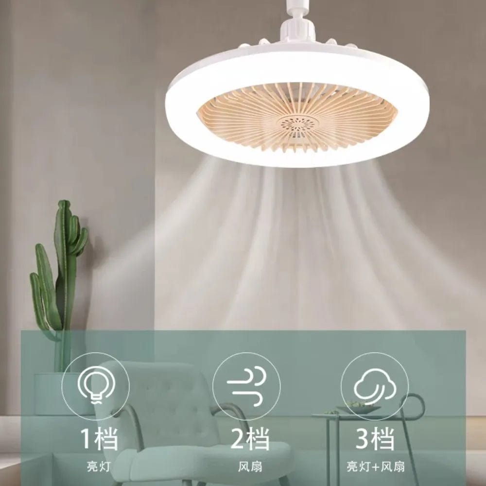 Ceiling Fans With Remote Control and Light LED Lamp Fan E27 Converter Base Smart Silent Ceiling Fans For Bedroom Living Room - SHOWLU FASHION STORE