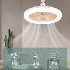 Ceiling Fans With Remote Control and Light LED Lamp Fan E27 Converter Base Smart Silent Ceiling Fans For Bedroom Living Room - SHOWLU FASHION STORE