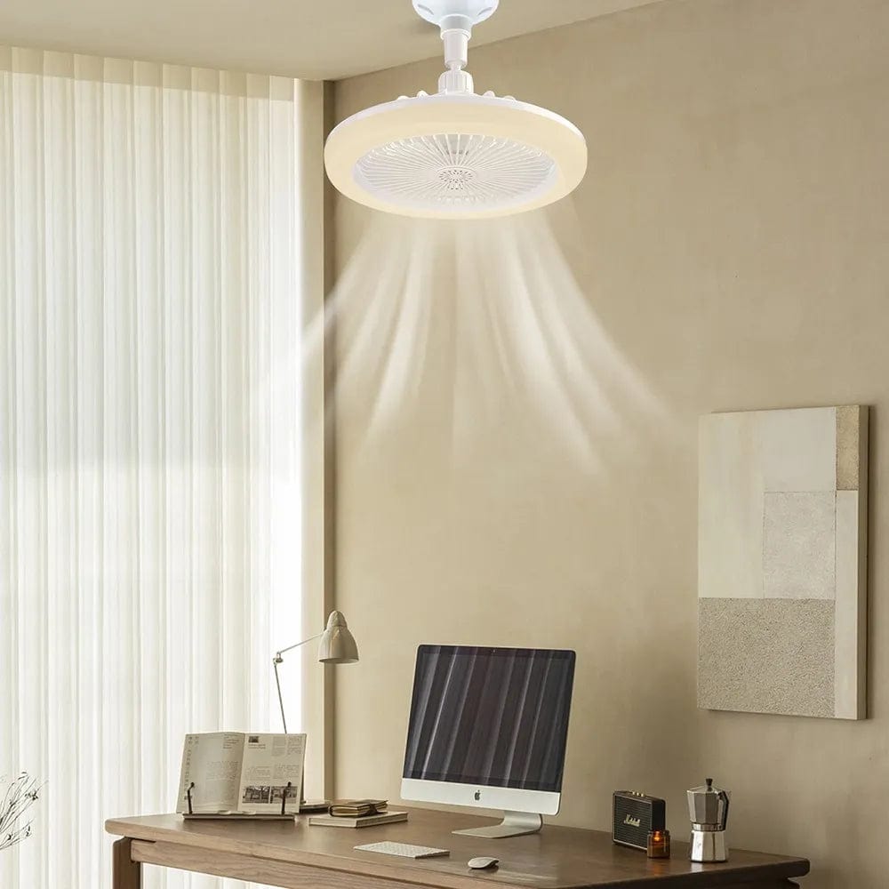 Ceiling Fans With Remote Control and Light LED Lamp Fan E27 Converter Base Smart Silent Ceiling Fans For Bedroom Living Room - SHOWLU FASHION STORE