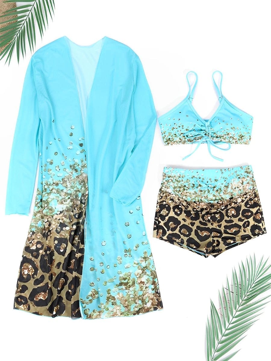 Chic High - Waist 3 - Piece Bikini Set - SHOWLU FASHION STORE