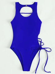 Chic Lace - Up Backless Swimsuit - SHOWLU FASHION STORE
