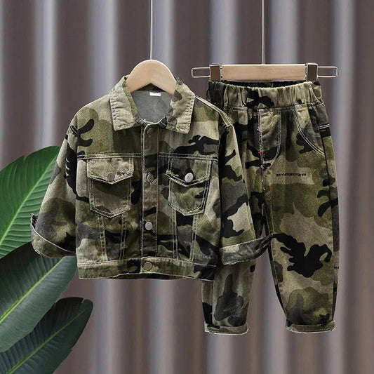 Child Suit Camouflage Denim Jacket + Pants Spring Kids Set Brand Baby Boy Clothes Suits Autumn Sport Baby Girl Boy Clothing Sets - SHOWLU FASHION STORE