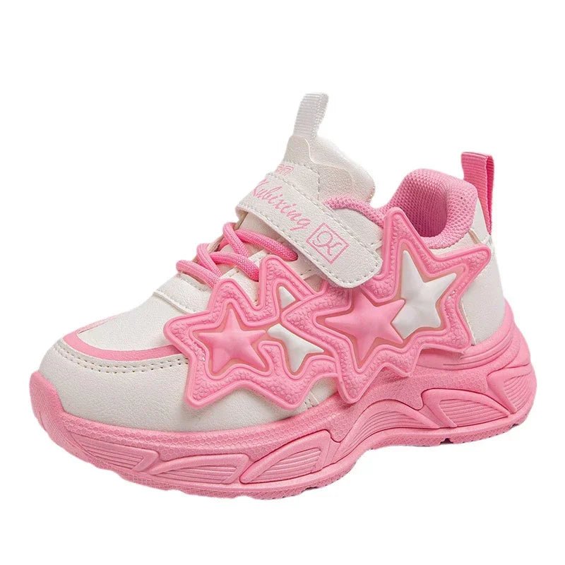 Children Casual Shoes for Girls Fashion Classic with Stars Girls Sports Running Sneakers Breathable PU + Rubber Anti - skid Soft - SHOWLU FASHION STORE