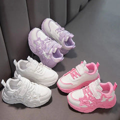 Children Casual Shoes for Girls Fashion Classic with Stars Girls Sports Running Sneakers Breathable PU + Rubber Anti - skid Soft - SHOWLU FASHION STORE
