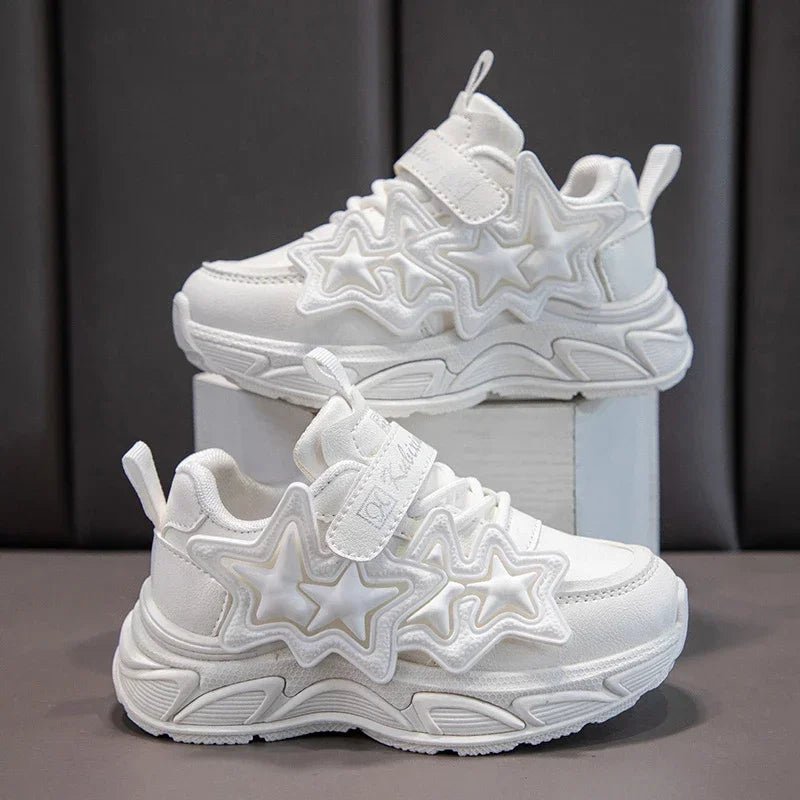 Children Casual Shoes for Girls Fashion Classic with Stars Girls Sports Running Sneakers Breathable PU + Rubber Anti - skid Soft - SHOWLU FASHION STORE