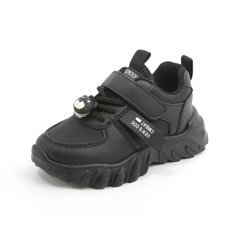 Children Fashion PU Leather Boy Sports Shoes Soft Sole Comfort Kids Running Sneakers Girl Lightweight Sneakers Solid Color Shoes - SHOWLU FASHION STORE