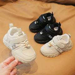Children Fashion PU Leather Boy Sports Shoes Soft Sole Comfort Kids Running Sneakers Girl Lightweight Sneakers Solid Color Shoes - SHOWLU FASHION STORE