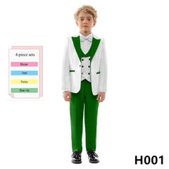 Children Formal Wedding Suit Kids Jacket Pants Bow Tie Photograph Dress Flower Boy Birthday Tuxedo Suit Children Graduation Suit - SHOWLU FASHION STORE