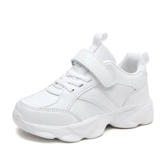 Children Shoes Kids Casual Sneakers Black Pu Leather Sports Shoes for Boy Girls White Shoes School Running Tennis Sneaker - SHOWLU FASHION STORE