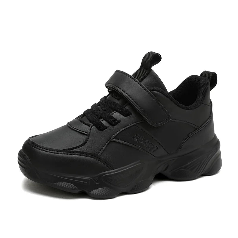 Children Shoes Kids Casual Sneakers Black Pu Leather Sports Shoes for Boy Girls White Shoes School Running Tennis Sneaker - SHOWLU FASHION STORE