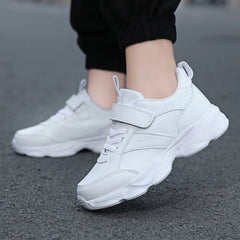 Children Shoes Kids Casual Sneakers Black Pu Leather Sports Shoes for Boy Girls White Shoes School Running Tennis Sneaker - SHOWLU FASHION STORE