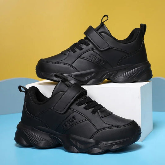 Children Shoes Kids Casual Sneakers Black Pu Leather Sports Shoes for Boy Girls White Shoes School Running Tennis Sneaker - SHOWLU FASHION STORE