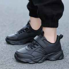 Children Shoes Kids Casual Sneakers Black Pu Leather Sports Shoes for Boy Girls White Shoes School Running Tennis Sneaker - SHOWLU FASHION STORE