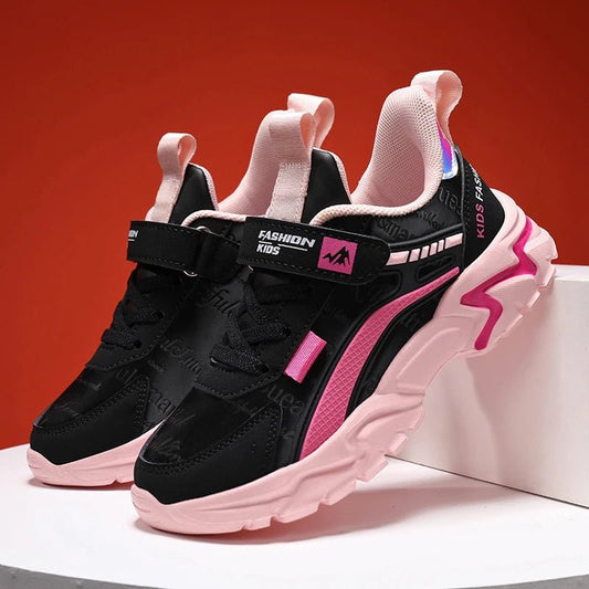 Children Sneakers Casual Shoes for Girls Pink Comfortable Leather Running Sports Kids Girl Flat Breathable Shoes - SHOWLU FASHION STORE