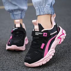 Children Sneakers Casual Shoes for Girls Pink Comfortable Leather Running Sports Kids Girl Flat Breathable Shoes - SHOWLU FASHION STORE