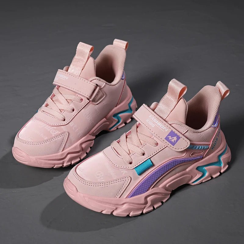 Children Sneakers Casual Shoes for Girls Pink Comfortable Leather Running Sports Kids Girl Flat Breathable Shoes - SHOWLU FASHION STORE