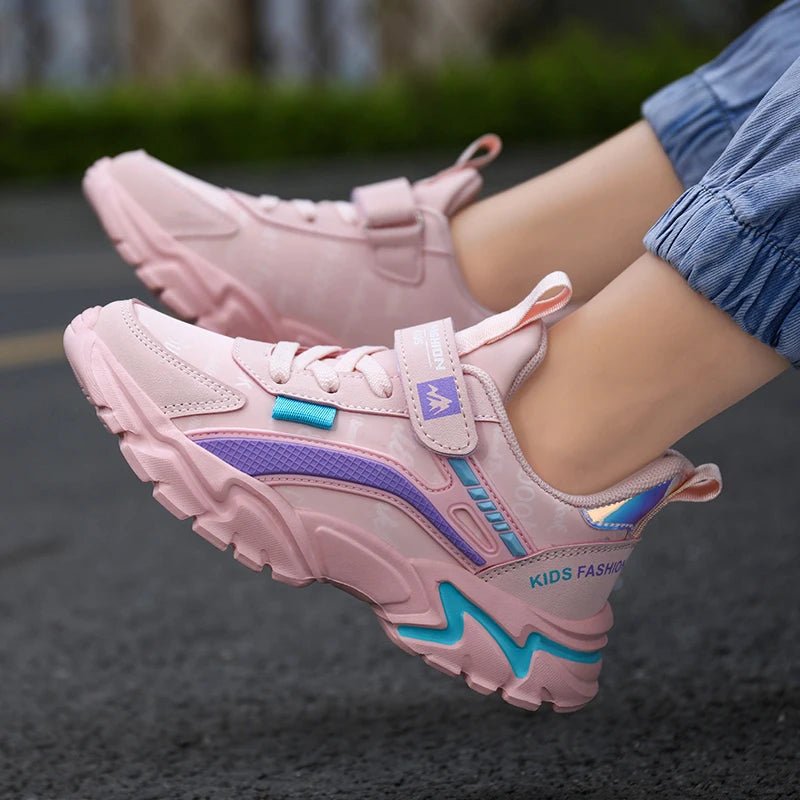 Children Sneakers Casual Shoes for Girls Pink Comfortable Leather Running Sports Kids Girl Flat Breathable Shoes - SHOWLU FASHION STORE