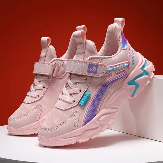Children Sneakers Casual Shoes for Girls Pink Comfortable Leather Running Sports Kids Girl Flat Breathable Shoes - SHOWLU FASHION STORE