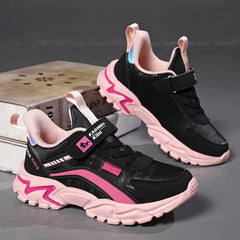 Children Sneakers Casual Shoes for Girls Pink Comfortable Leather Running Sports Kids Girl Flat Breathable Shoes - SHOWLU FASHION STORE