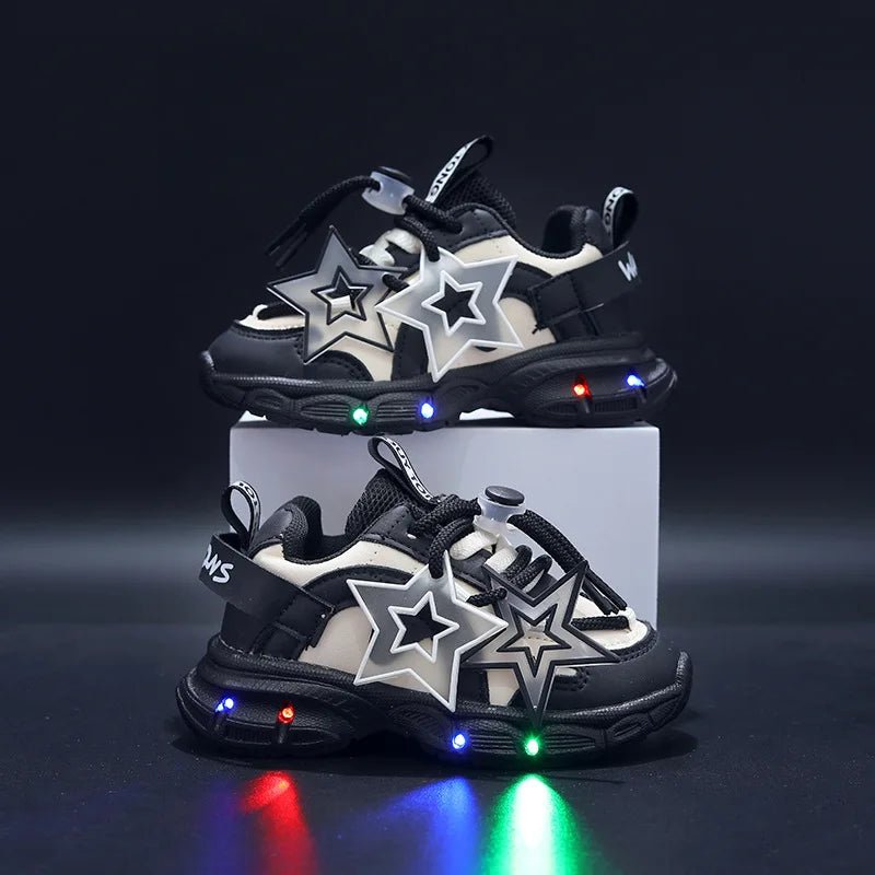 Children's Luminous Sports Mesh Shoes Kids LED Daddy Shoes Girls' Shining Light Breathable Sneakers Boys Glowing Light Sneakers - SHOWLU FASHION STORE