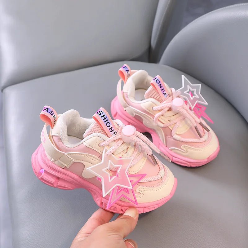 Children's Luminous Sports Mesh Shoes Kids LED Daddy Shoes Girls' Shining Light Breathable Sneakers Boys Glowing Light Sneakers - SHOWLU FASHION STORE