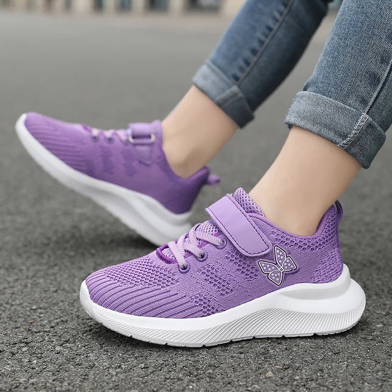 Children's sports shoes, girls' breathable leisure shoes, outdoor sports shoes, mesh surface anti slip fashionable running shoes - SHOWLU FASHION STORE