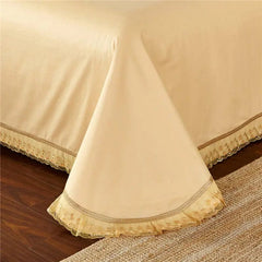 Chinese Wedding Bedding Sets Luxury Gold Loong Phoenix Floral Embroidered Jacquard Satin Lace Duvet Cover Bed Sheet Pillowcases - SHOWLU FASHION STORE