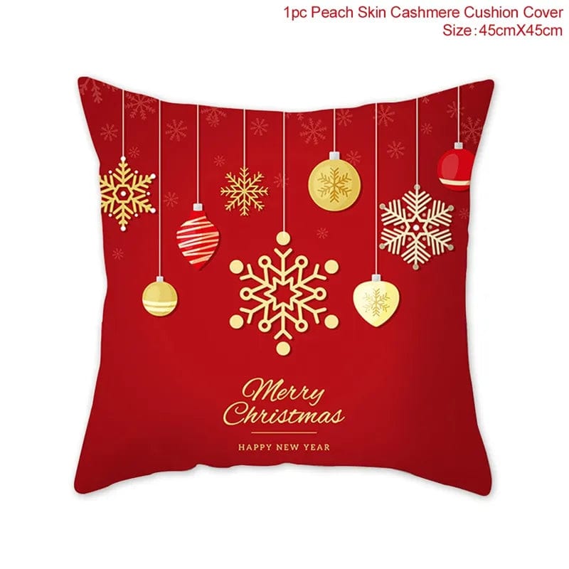 Christmas Cushion Cover Merry Christmas Decorations for Home 2023 Christmas Ornament Navidad Noel Xmas Gifts Happy New Year 2024 - SHOWLU FASHION STORE