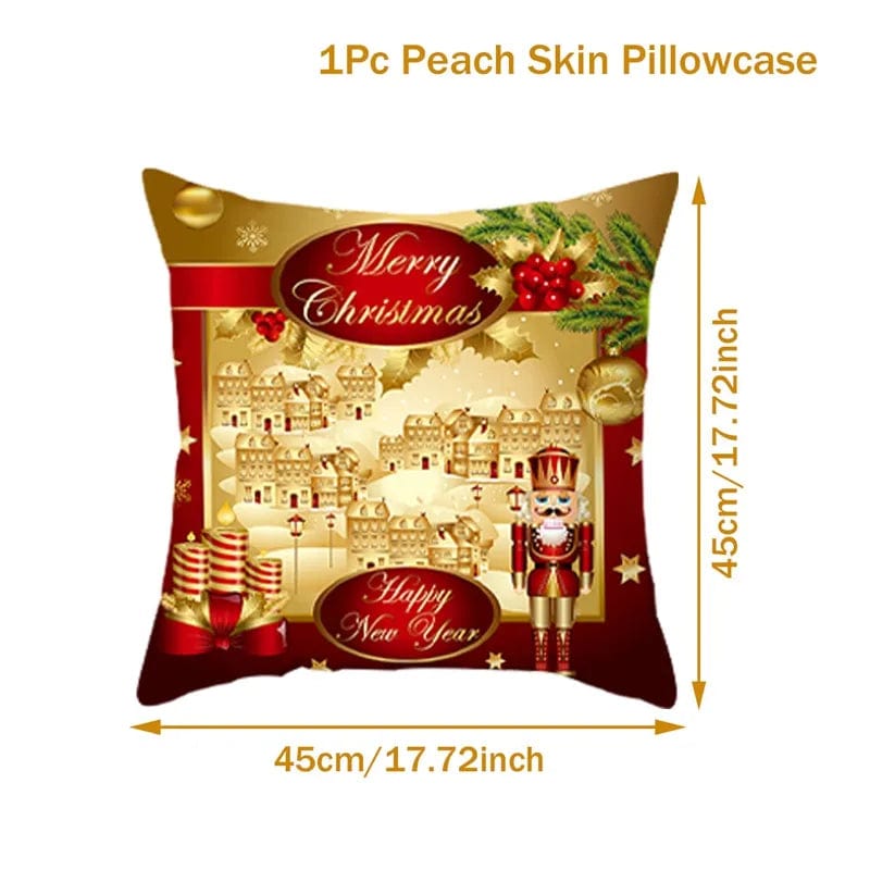 Christmas Cushion Cover Merry Christmas Decorations for Home 2023 Christmas Ornament Navidad Noel Xmas Gifts Happy New Year 2024 - SHOWLU FASHION STORE