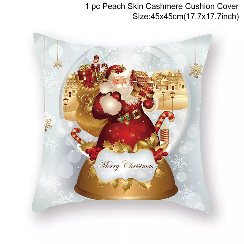 Christmas Cushion Cover Merry Christmas Decorations for Home 2023 Christmas Ornament Navidad Noel Xmas Gifts Happy New Year 2024 - SHOWLU FASHION STORE