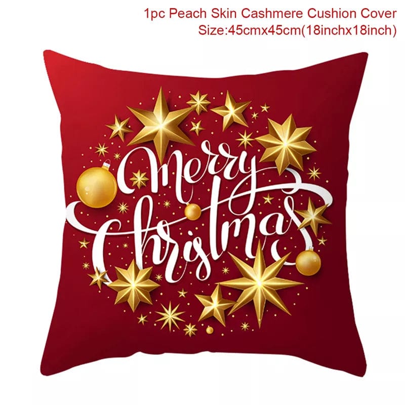Christmas Cushion Cover Merry Christmas Decorations for Home 2023 Christmas Ornament Navidad Noel Xmas Gifts Happy New Year 2024 - SHOWLU FASHION STORE