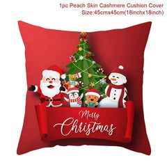 Christmas Cushion Cover Merry Christmas Decorations for Home 2023 Christmas Ornament Navidad Noel Xmas Gifts Happy New Year 2024 - SHOWLU FASHION STORE