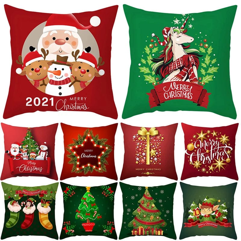 Christmas Cushion Cover Merry Christmas Decorations for Home 2023 Christmas Ornament Navidad Noel Xmas Gifts Happy New Year 2024 - SHOWLU FASHION STORE