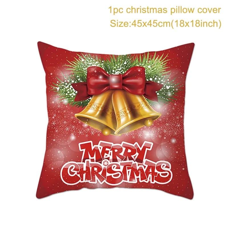 Christmas Cushion Cover Merry Christmas Decorations for Home 2023 Christmas Ornament Navidad Noel Xmas Gifts Happy New Year 2024 - SHOWLU FASHION STORE