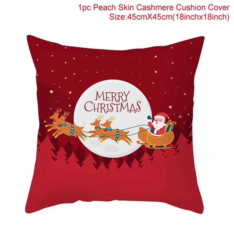 Christmas Cushion Cover Merry Christmas Decorations for Home 2023 Christmas Ornament Navidad Noel Xmas Gifts Happy New Year 2024 - SHOWLU FASHION STORE