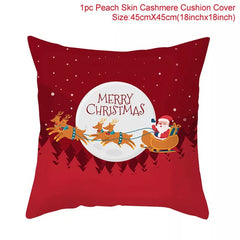 Christmas Cushion Cover Merry Christmas Decorations for Home 2023 Christmas Ornament Navidad Noel Xmas Gifts Happy New Year 2024 - SHOWLU FASHION STORE
