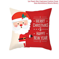 Christmas Cushion Cover Merry Christmas Decorations for Home 2023 Christmas Ornament Navidad Noel Xmas Gifts Happy New Year 2024 - SHOWLU FASHION STORE