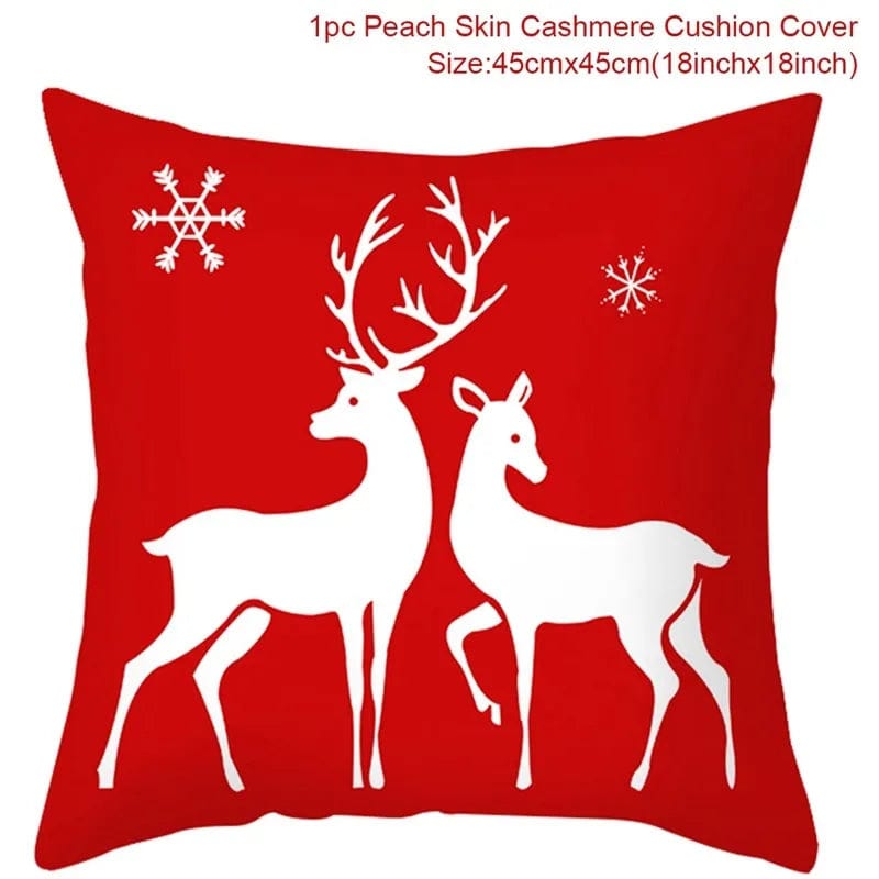 Christmas Cushion Cover Merry Christmas Decorations for Home 2023 Christmas Ornament Navidad Noel Xmas Gifts Happy New Year 2024 - SHOWLU FASHION STORE
