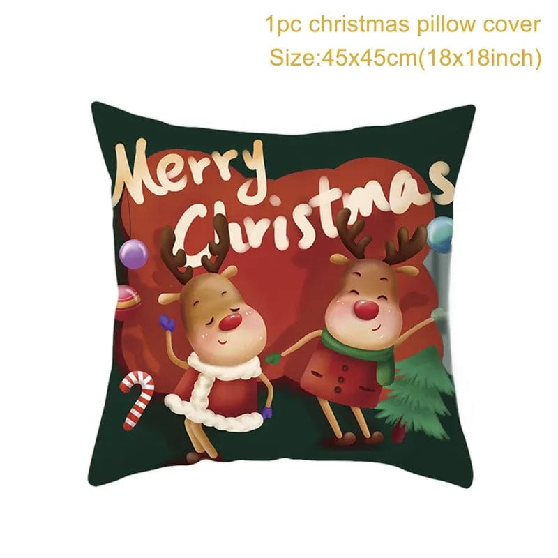 Christmas Cushion Cover Merry Christmas Decorations for Home 2023 Christmas Ornament Navidad Noel Xmas Gifts Happy New Year 2024 - SHOWLU FASHION STORE