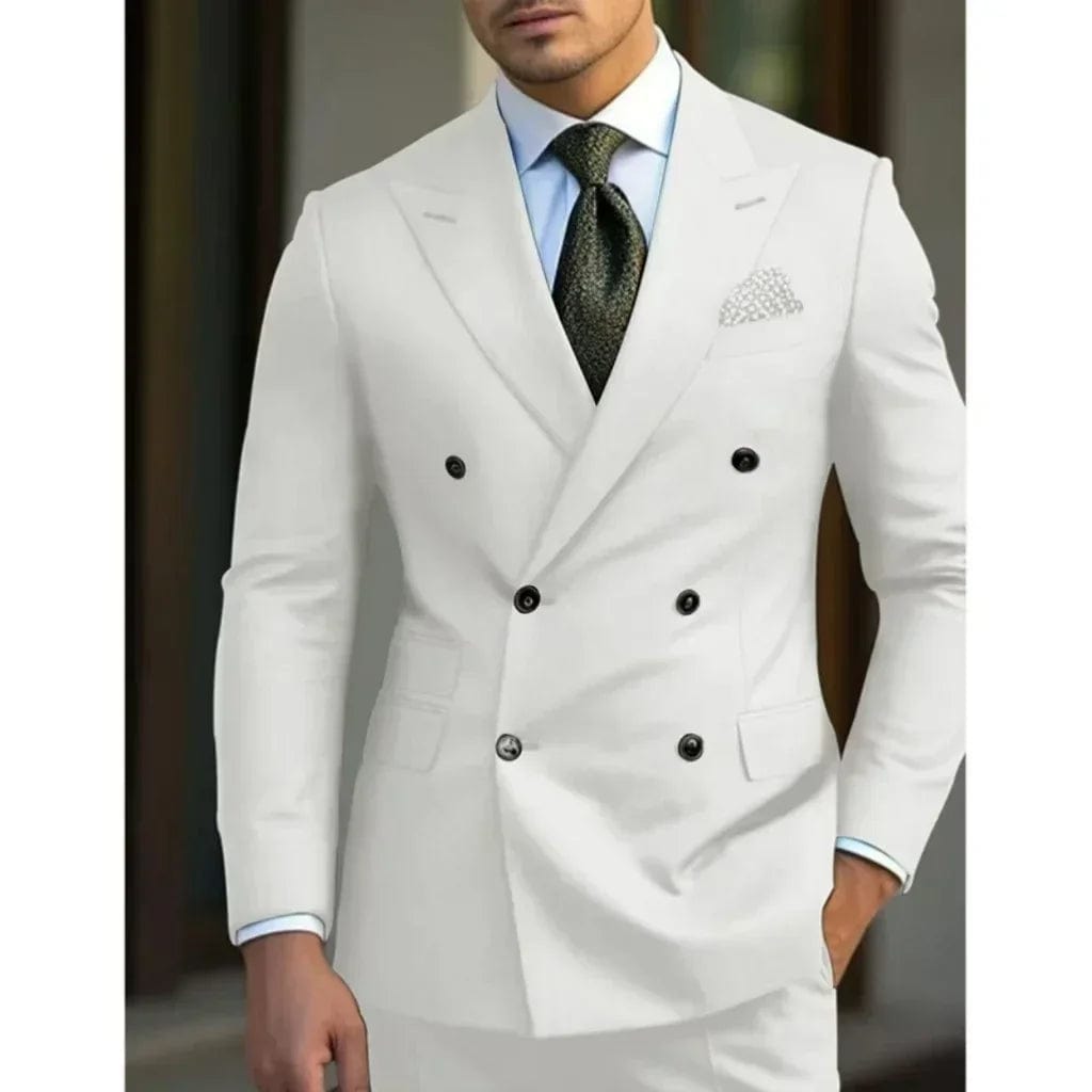 Classic Mens Suits Slim Fit 2 Piece Blazer and Pants Peak Lapel Men Suit Tuxedo Set for Wedding Prom Party Luxury - SHOWLU FASHION STORE