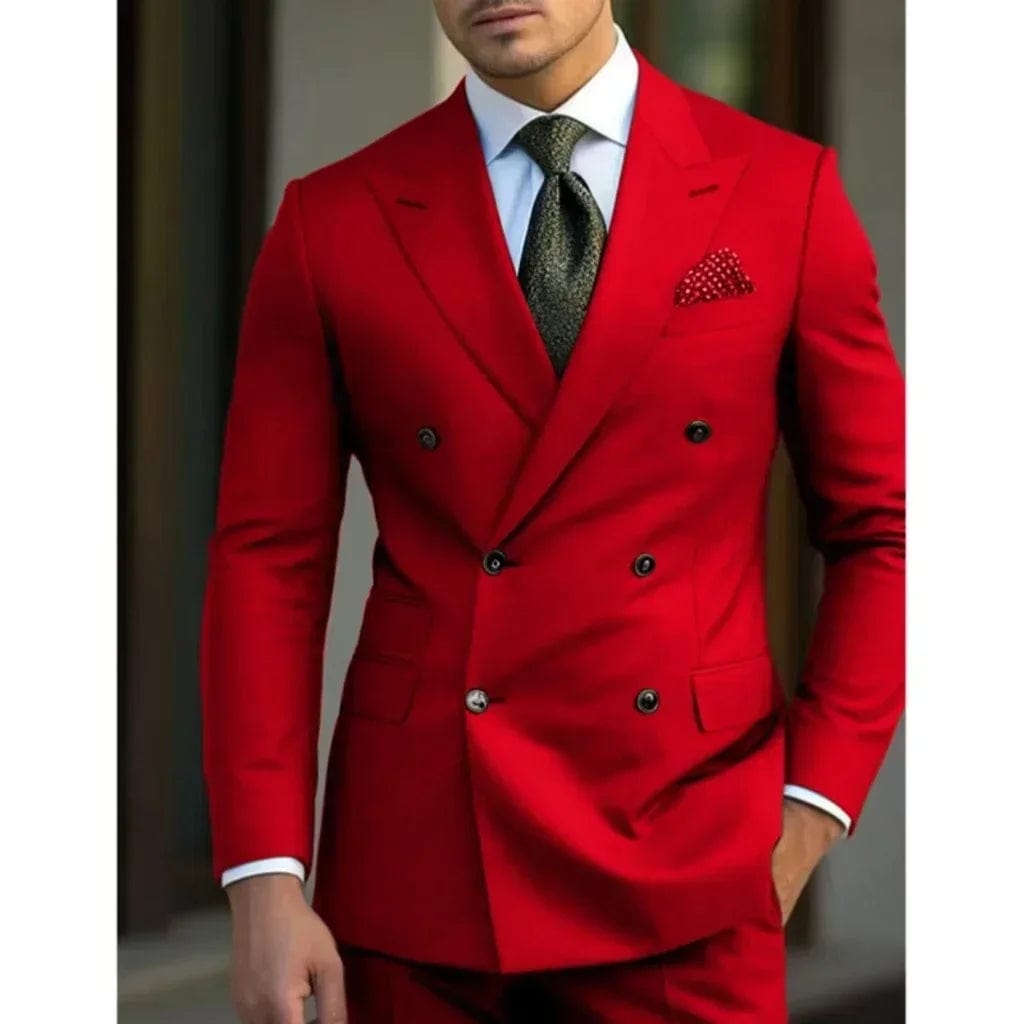 Classic Mens Suits Slim Fit 2 Piece Blazer and Pants Peak Lapel Men Suit Tuxedo Set for Wedding Prom Party Luxury - SHOWLU FASHION STORE