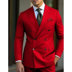 Classic Mens Suits Slim Fit 2 Piece Blazer and Pants Peak Lapel Men Suit Tuxedo Set for Wedding Prom Party Luxury - SHOWLU FASHION STORE