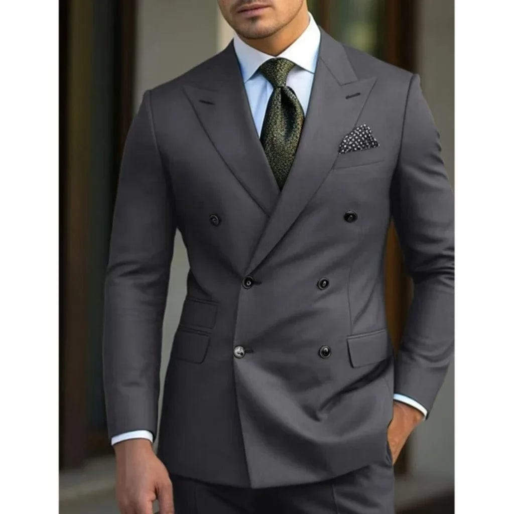 Classic Mens Suits Slim Fit 2 Piece Blazer and Pants Peak Lapel Men Suit Tuxedo Set for Wedding Prom Party Luxury - SHOWLU FASHION STORE
