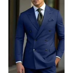 Classic Mens Suits Slim Fit 2 Piece Blazer and Pants Peak Lapel Men Suit Tuxedo Set for Wedding Prom Party Luxury - SHOWLU FASHION STORE