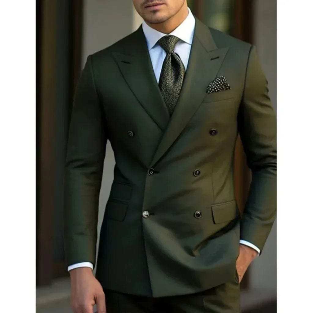 Classic Mens Suits Slim Fit 2 Piece Blazer and Pants Peak Lapel Men Suit Tuxedo Set for Wedding Prom Party Luxury - SHOWLU FASHION STORE