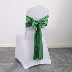 Colourful Satin Chair Sash Wedding Decoration Bow Tie Knot Band Birthday Party Hotel Show Shiny Colour Luxury Design - SHOWLU FASHION STORE